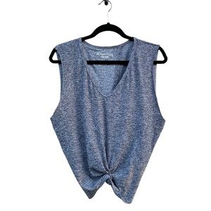 Beyond Yoga Crossroads Bralet Front Twist Gray Space Dye Crop Top Small